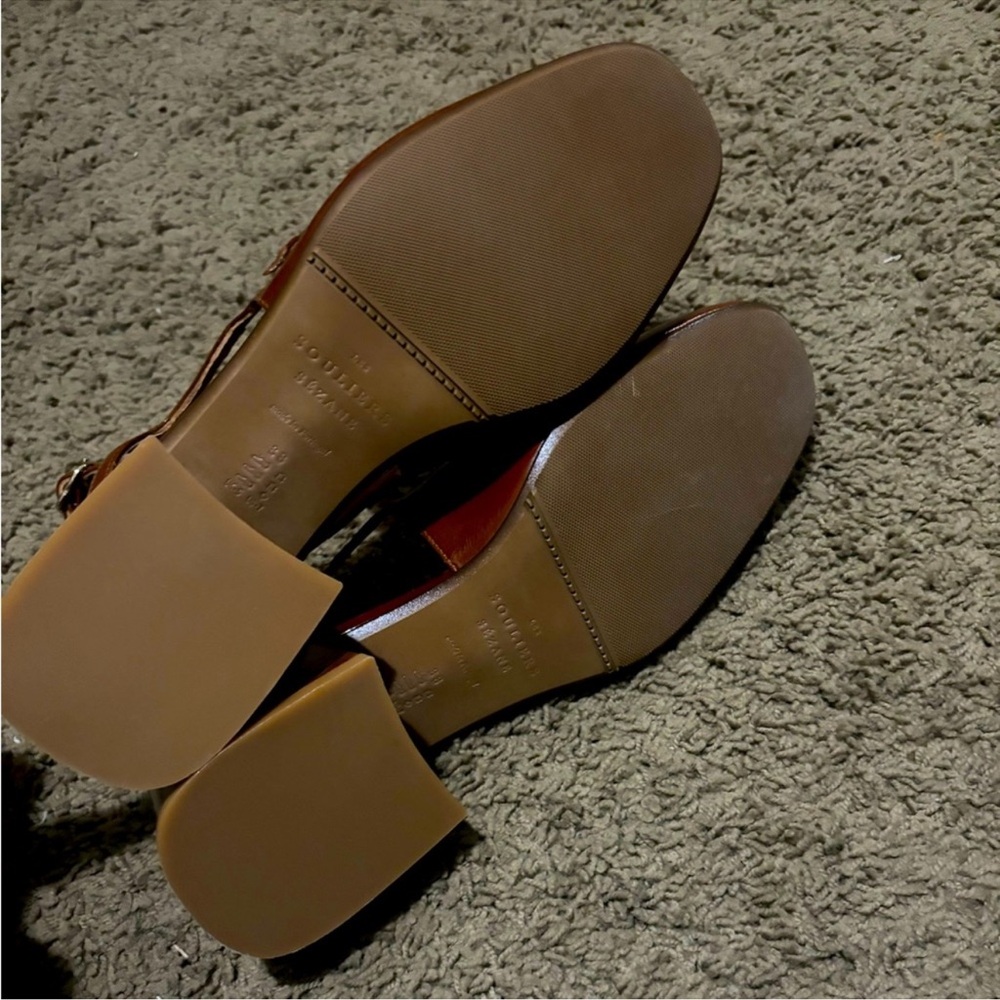 🍂🍎Sezane PAULA BABIES in PATENT CAMEL Sling back Heels - Picture 11 of 13